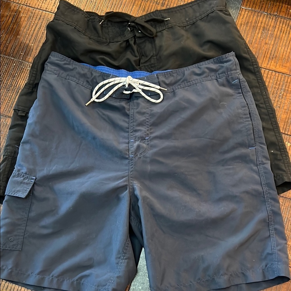Black and Navy Cargo Swim Short  Set